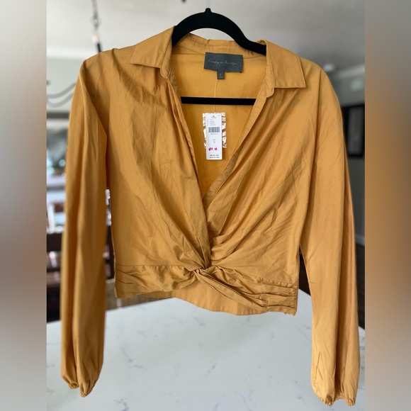 NWT ANTHROPOLOGIE TWIST FRONT V-NECK BLOUSE - Picture 5 of 10